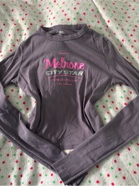 PacSun Purple 'Melrose City Star' Long Sleeve Tee